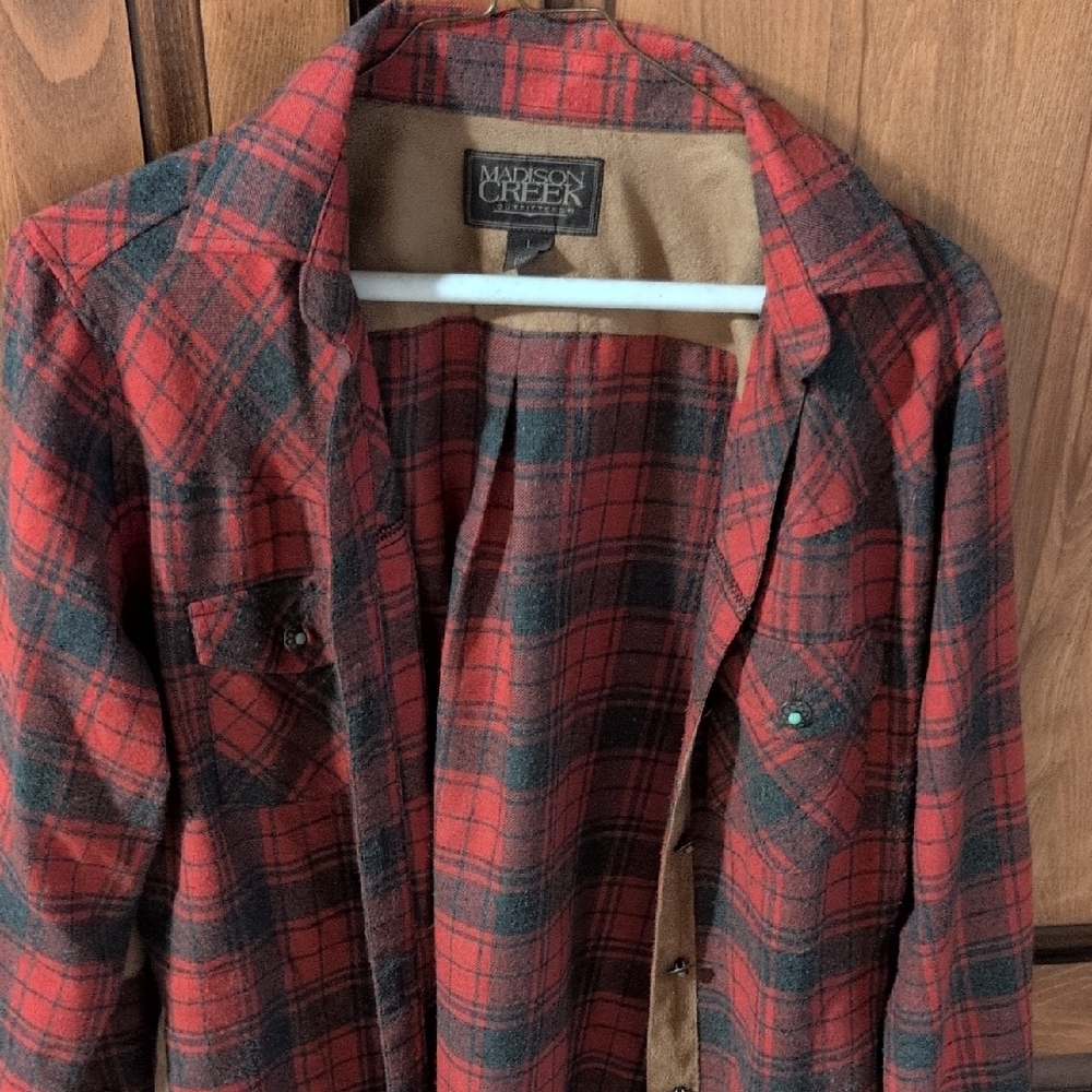 Madison Creek Red Plaid Flannel Shirt